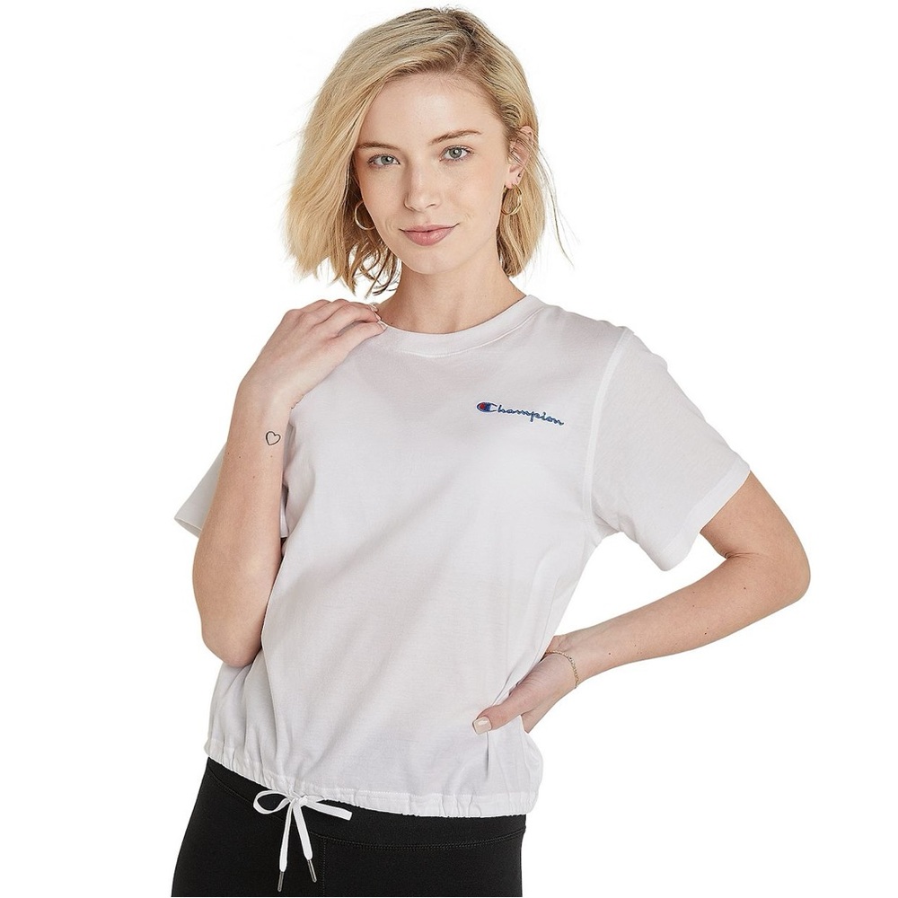 Champion Campus Drawstring Graphic Crew Neck Tee